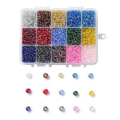 375G 15 Colors Glass Seed Beads