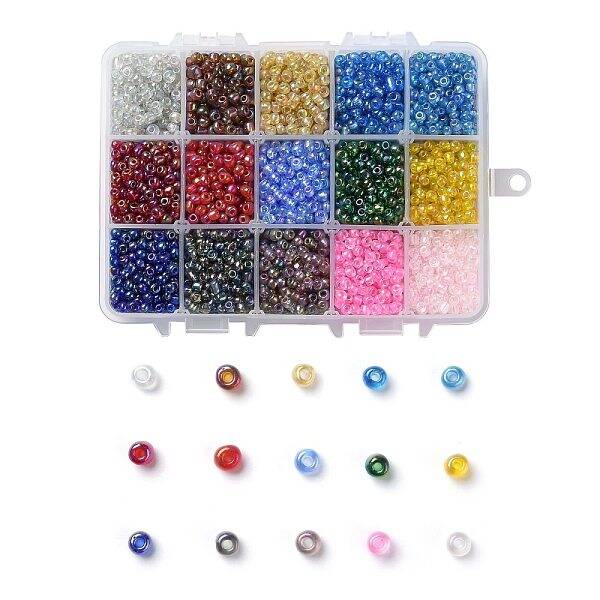 375G 15 Colors Glass Seed Beads