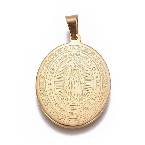304 Stainless Steel Lady of Guadalupe Pendants