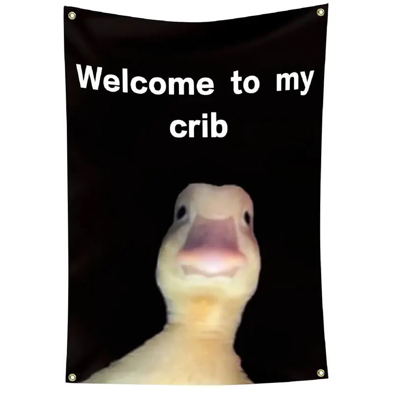 Welcome to My Crib Flag 3x5 Ft Funny Banner Party Supplies Yard Signs Home Decor Hanging Poster for College Room Man Cave Tee...