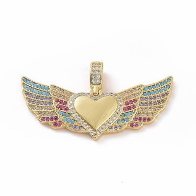 Brass Micro Pave Clear Cubic Zirconia Pendants