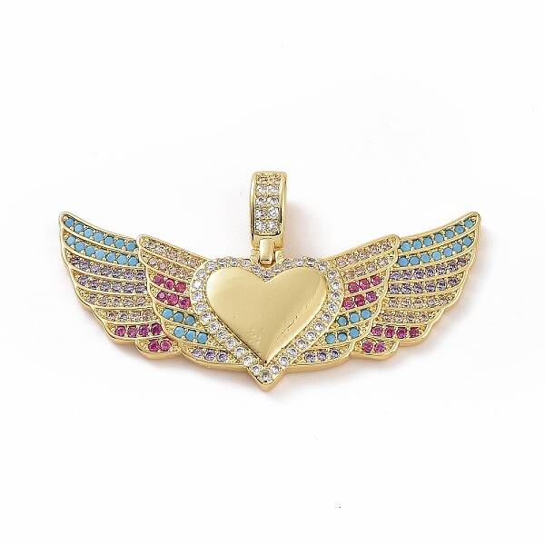Brass Micro Pave Clear Cubic Zirconia Pendants