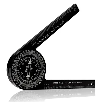 Aluminum Miter Saw Protractor | 7-Inch Rust Proof Angle Finder Featuring Precision Laser Engraved Scales Professional Miter S...