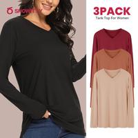 SHOWITTY Women's 3 Pack Plus Size V Neck Tops - Basic Loose Fit Lightweight Casual Fall Fashion Clothes for Women