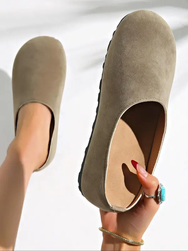 Women's Fashionable Solid Color Slip on Slippers, Casual Comfortable Flat Shoes for Daily Wear, Lightweight Breathable Shoes ...