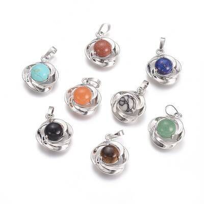 Natural & Synthetic Mixed Gemstone Pendants