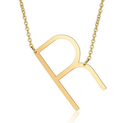 201 Stainless Steel Initial Pendants Necklaces