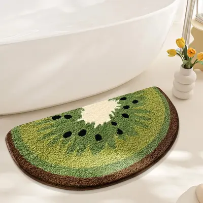 Cute Fruit Slice Pattern Bath Mat, 1 Count Quick Dry Non-slip Bathroom Mat, Washroom Bathroom Carpet, Decorative Rug, Home De...
