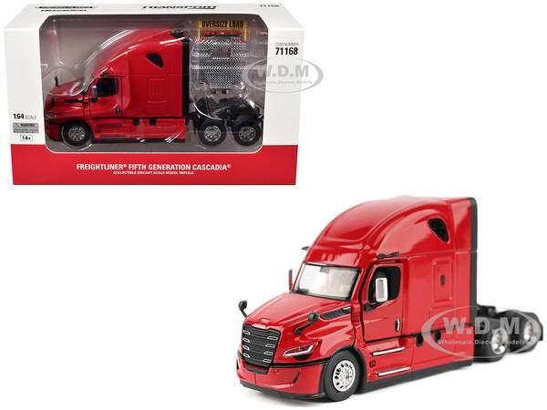 2025 Freightliner Cascadia Gen-5 Sleeper Cab Truck Tractor Red Transport Series 1/64 Diecast Model by Diecast Masters