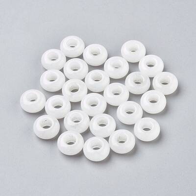Natural White Jade European Beads