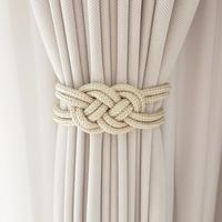 Magnetic Curtain Tieback, 1 Count Solid Color Curtain Tieback with Chinese Knot, Window Curtain Accessories for Home Living R...
