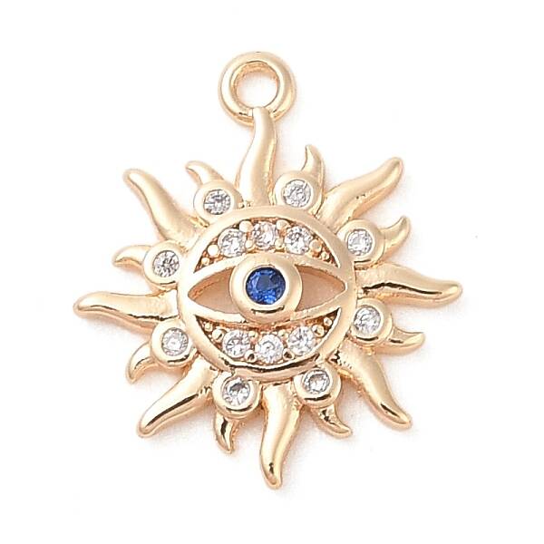 Brass Micro Pave Cubic Zirconia Pendants