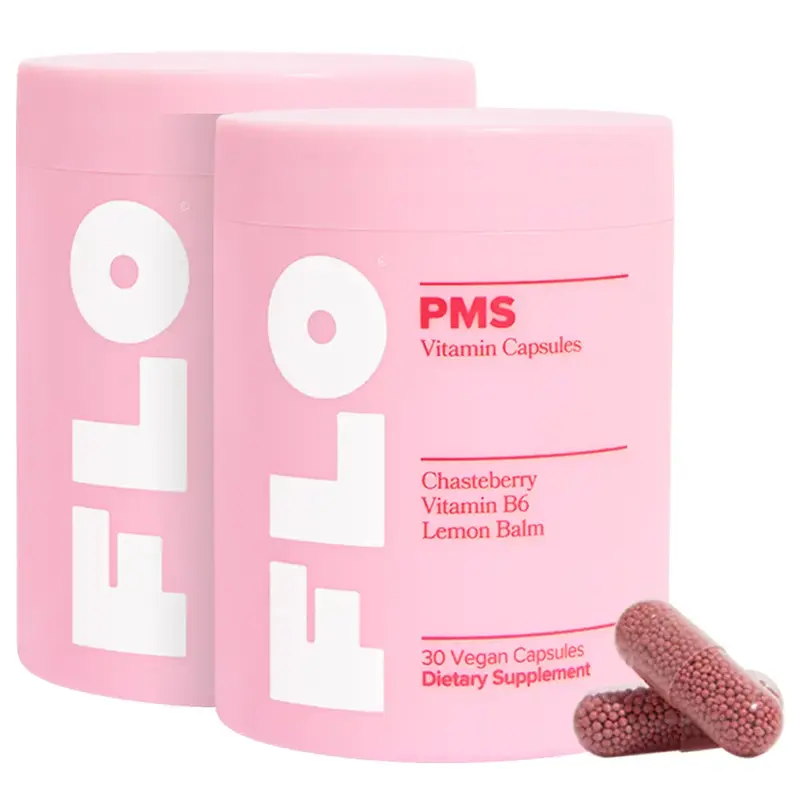 FLO PMS Vitamin Capsules for Women, 30 Servings (Pack of 2) - Proactive PMS Relief - Targets Hormonal Breakouts, Bloating, Cr...