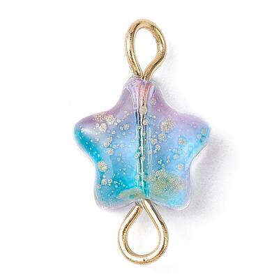 Spray Painted Glass Connector Charms
