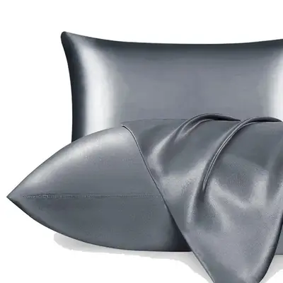 Solid Color Pillowcase without Filler, 2 Counts Cool Bedroom Soft Comfortable Breathable Faux Silk Satin Pillowcase, Summer C...