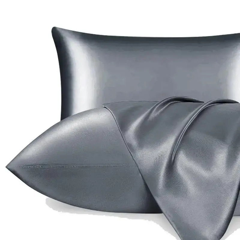 Solid Color Pillowcase without Filler, 2 Counts Cool Bedroom Soft Comfortable Breathable Faux Silk Satin Pillowcase, Summer C...