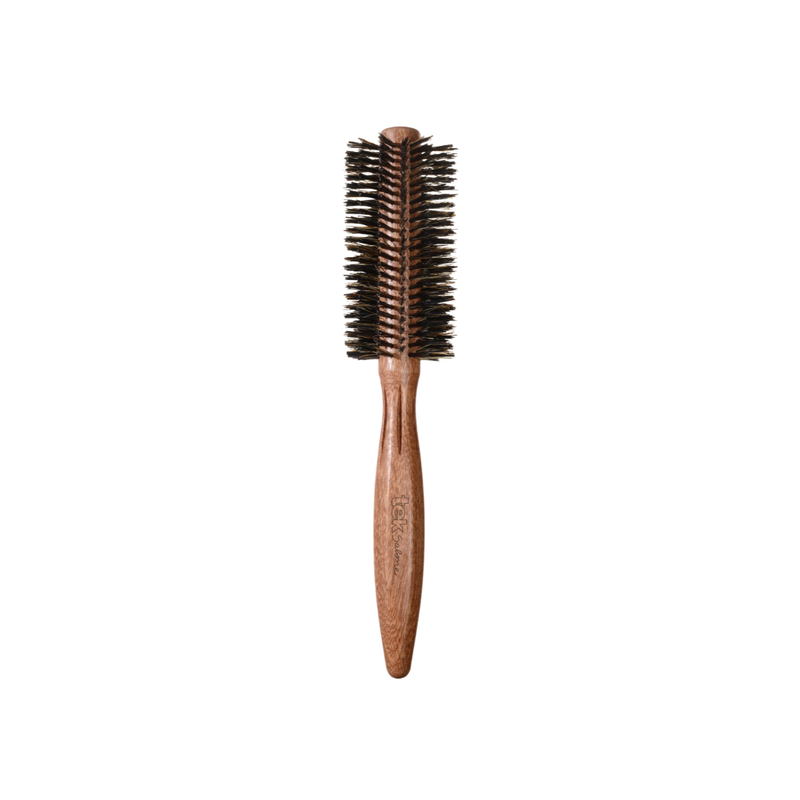 Tek - Round Brush in Mahogany Wood with Reinforced Boar Hair Bristles - 50mm