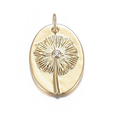 Brass Micro Clear Cubic Zirconia Pendants