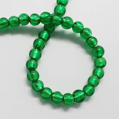 Handmade Silver Foil Glass Beads