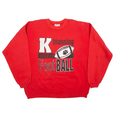 HANES Kittanning Wildcat Football USA Sweatshirt Red Mens XL