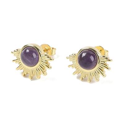 Natural Amethyst Stud Earrings