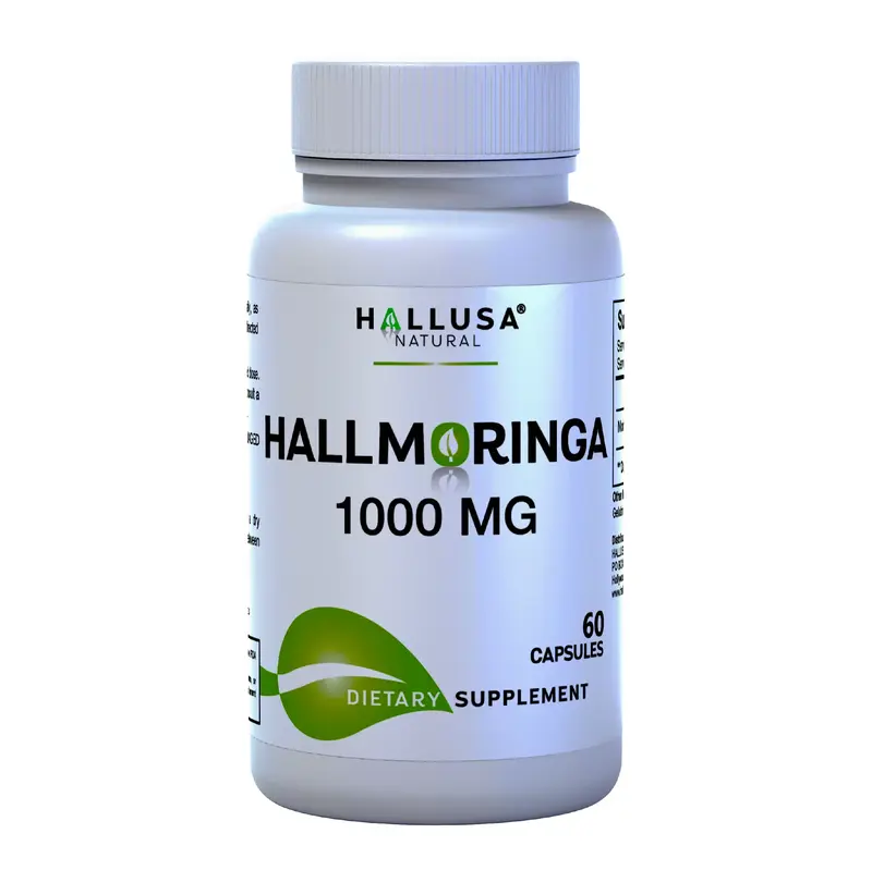 HallMoringa Moringa 1000 mg - 60 Capsules - Dietary Supplement Superfood Antioxidants and Nutrients - Hallusa Natura rosabell...