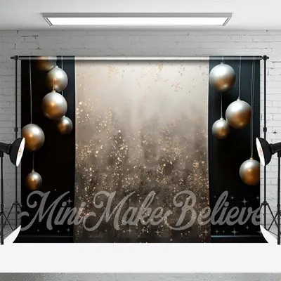 White Silver Christmas Bauble Retro Wall Backdrop - Aperturee