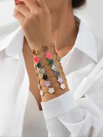 Fashion Flower Design Chain Bracelet, Casual Jewelry for Women, Trendy All-match & Exquisite Jewelry for Birthday Gift, Cute ...