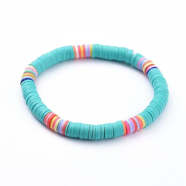 Handmade Polymer Clay Heishi Beads Stretch Bracelets