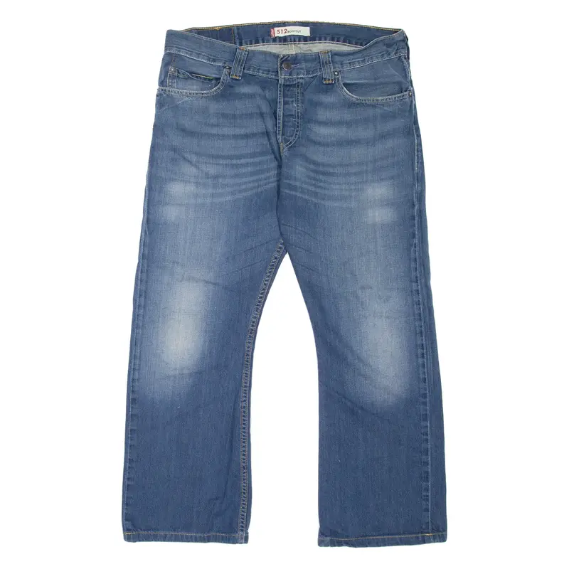 LEVI'S 512 Jeans Mens Blue Regular Bootcut Stone Wash W36 L28