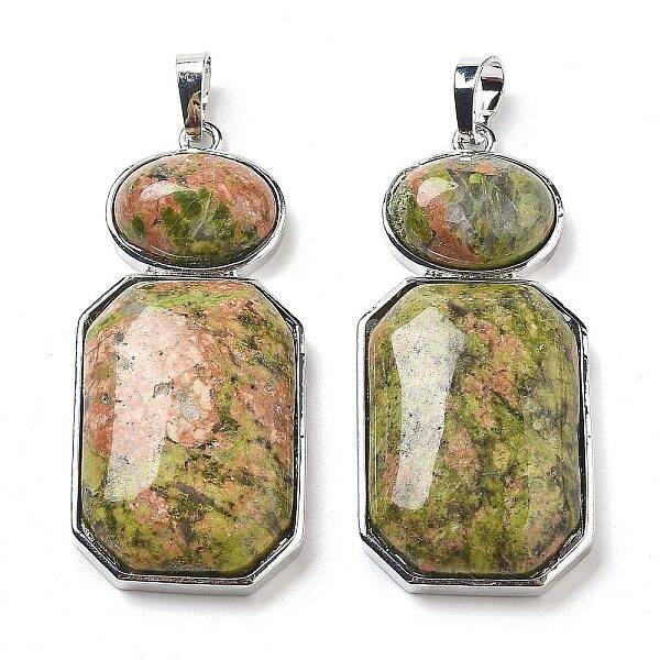 Natural Unakite Human Body Shaped Pendants
