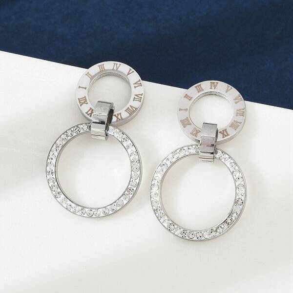 304 Stainless Steel Polymer Clay Ring Stud Earrings