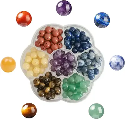 Seven Chakra 140pcs 8mm Beads Box/Natural Crystal Chips Box