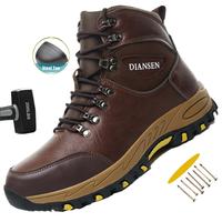 Waterproof Safety Boots Men Indestructible Steel Toe Work Boots Anti-smash Stab-resistant Safety Shoes Anti slip and wear-res...