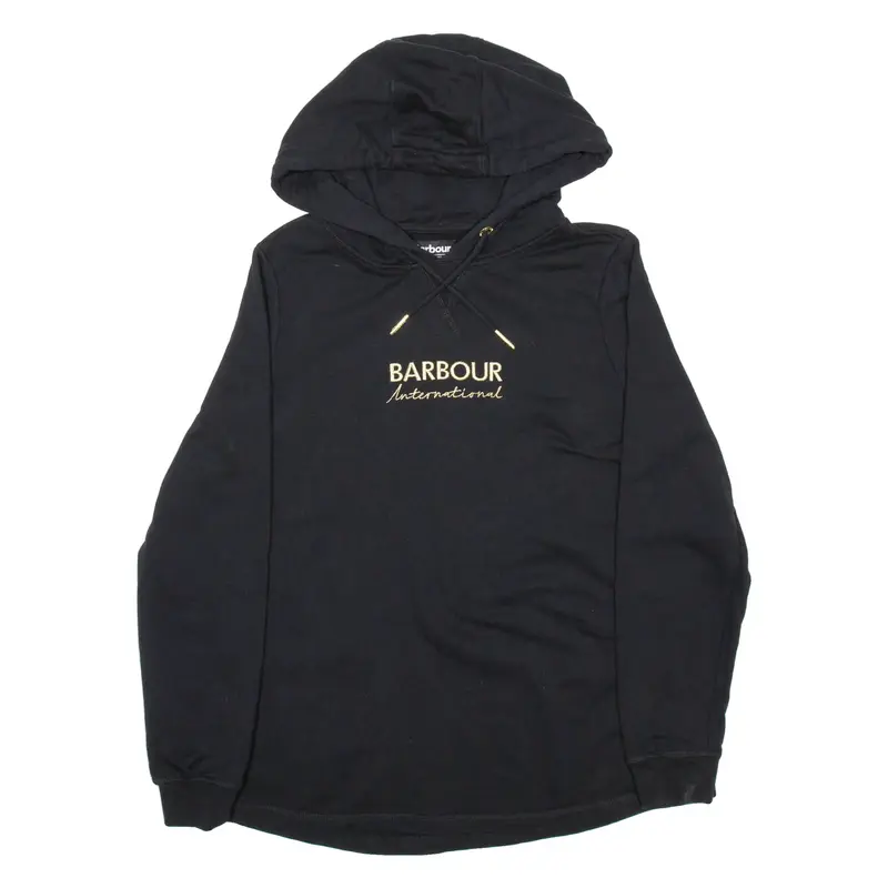 BARBOUR Womens Black Hoodie UK 10