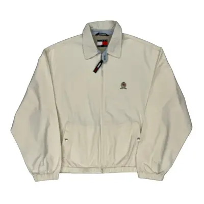 Tommy Hilfiger Embroidered Jacket - Small Cream Cotton