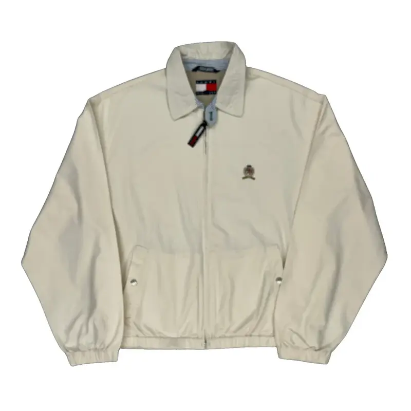 Tommy Hilfiger Embroidered Jacket - Small Cream Cotton