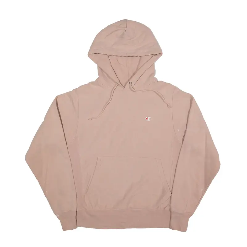 CHAMPION Reverse Weave Hoodie Beige Pullover Mens S