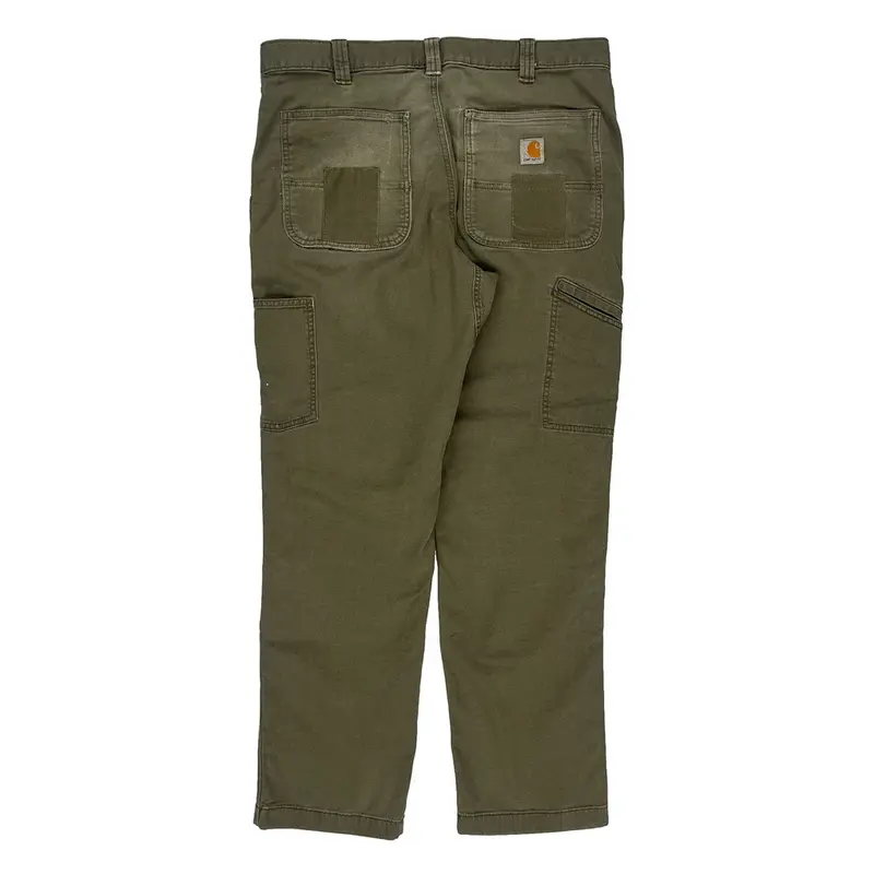 Carhartt Double Knee Carpenter Trousers - 35W 30L Khaki Cotton Blend | Size: 35″ waist