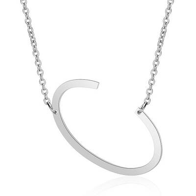 Non-Tarnish 201 Stainless Steel Initial Pendants Necklaces