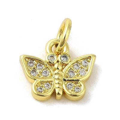 Real 18K Gold Plated Brass Pave Cubic Zirconia Pendants