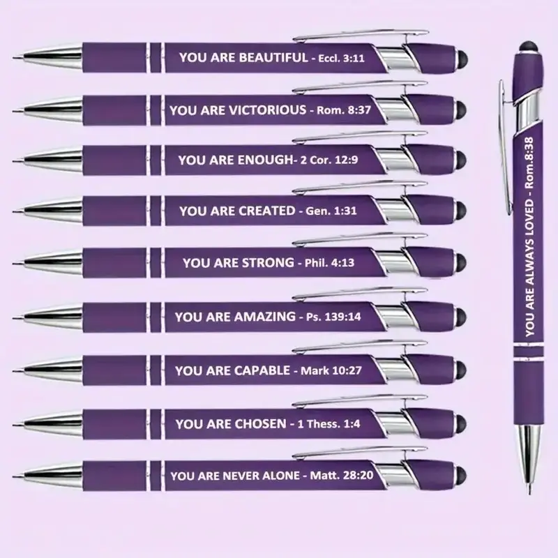 Bible Verse Ballpoint Pen (10pcs), Inspirational Quote Ballpoint Pen, Ideal Gift For Women, Office Stationery & Supplies, Sch...