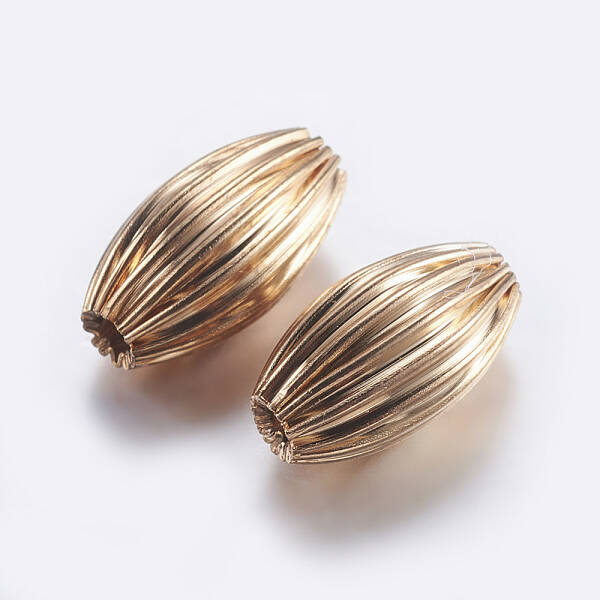 Brass Corrugated Beads
