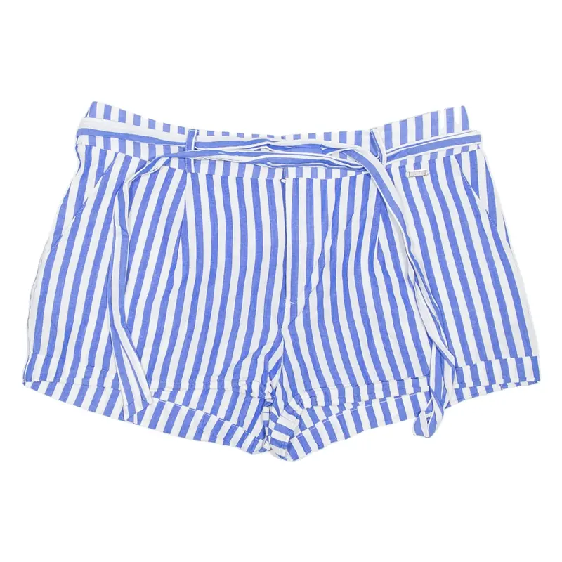 GUESS Womens Casual Shorts Blue Striped M W32