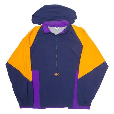 OASICS Mens Pullover Jacket Blue Hooded L