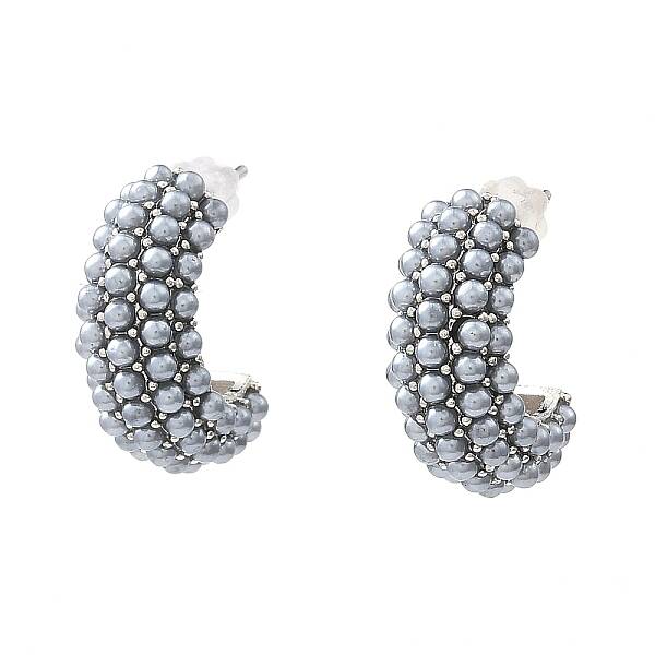 Gainsboro Plastic Pearl Beaded Stud Earrings