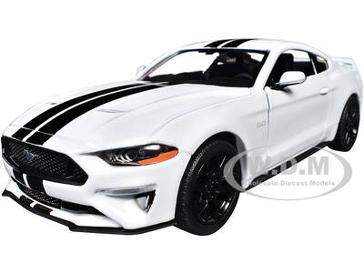 2018 Ford Mustang GT 5.0 White with Black Stripes \