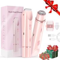 Electric Hair Trimmer for Women, 1 Box Double Head Hair Trimmer & Accessories, Wet & Dry Use, Women's Electric Shaver for Leg...