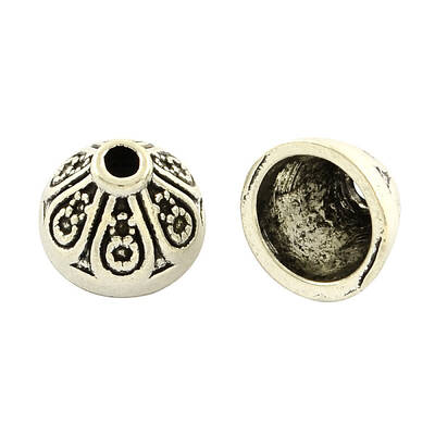 Apetalous Tibetan Style Alloy Bead Caps