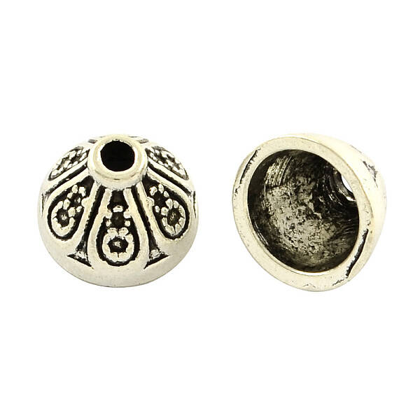 Apetalous Tibetan Style Alloy Bead Caps